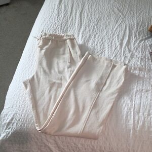 Zara Wide Leg Pants in Light Beige/Cream